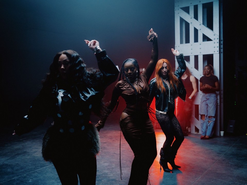 Sugababes performing.