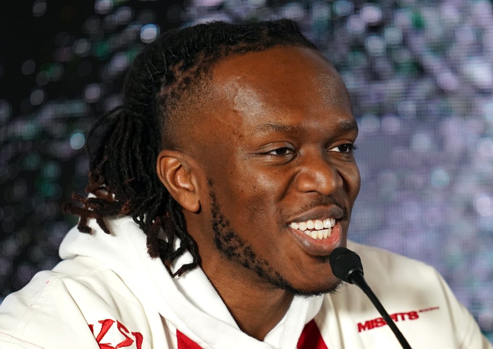 KSI at a press conference.