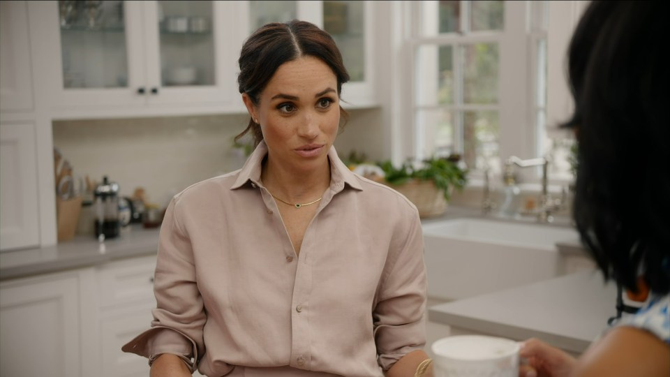 Meghan Markle in a kitchen scene from "With Love, Meghan."