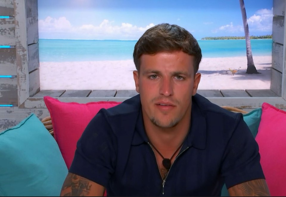 Luca Bish on Love Island.