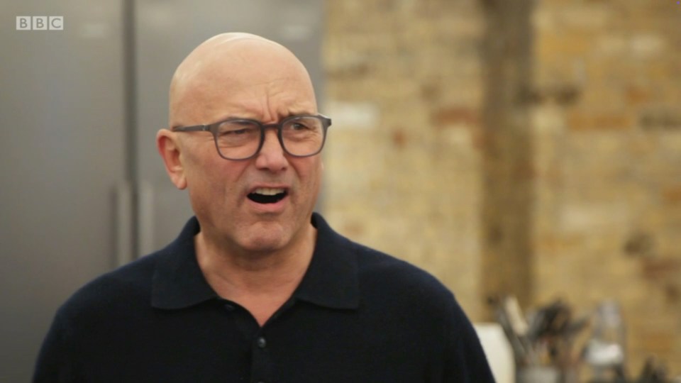 Greg Wallace from MasterChef with a surprised expression.
