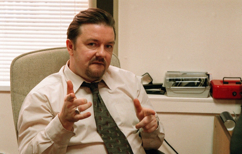 Ricky Gervais as David Brent in The Office.