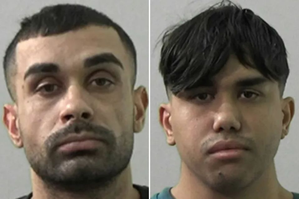 An image collage containing 2 images, Image 1 shows Mugshot of Valentino Nikolov, awaiting sentencing for burglary, Image 2 shows Mugshot of Charlie Jovanvic