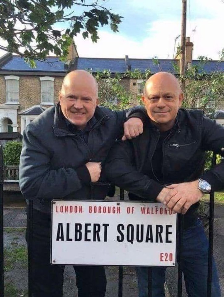 Phil McFadden and Ross Kemp at Albert Square.