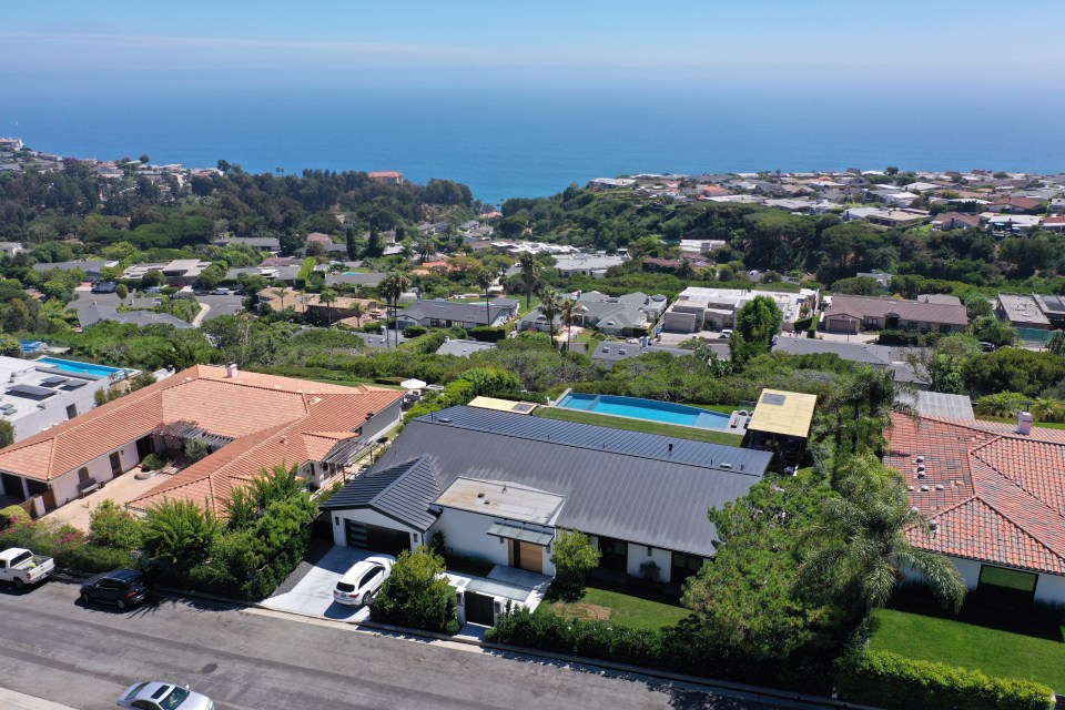Aerial view of Matthew Perry's Pacific Palisades home.