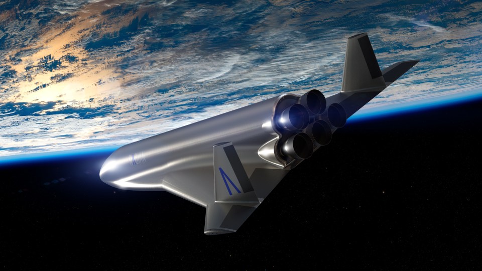 Illustration of a spacecraft in orbit above Earth.
