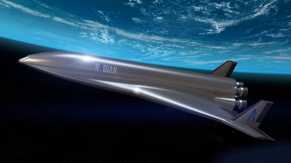 Illustration of the Radian spacecraft in orbit.