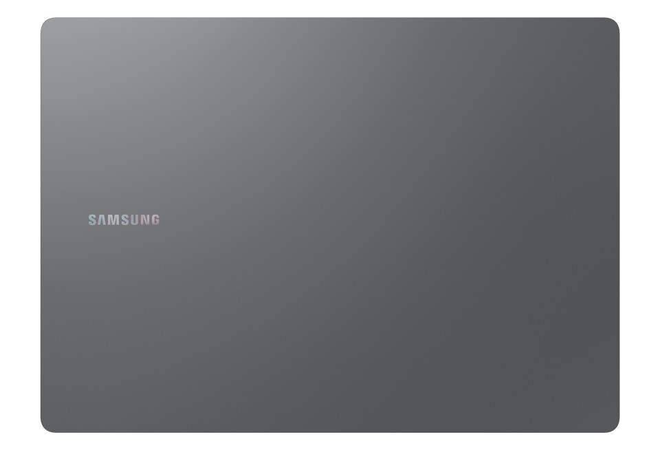 Samsung laptop top view.