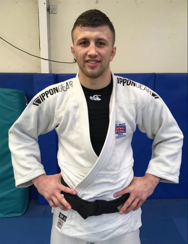 A former Team GB judo athlete in a white judogi.