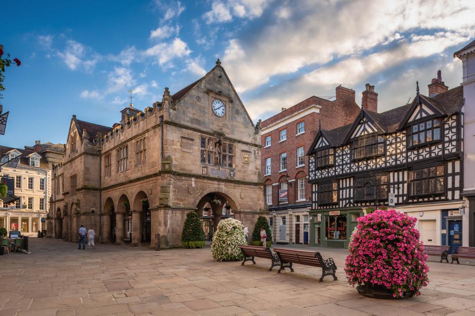 Shrewsbury Square in Shropshire, UK.