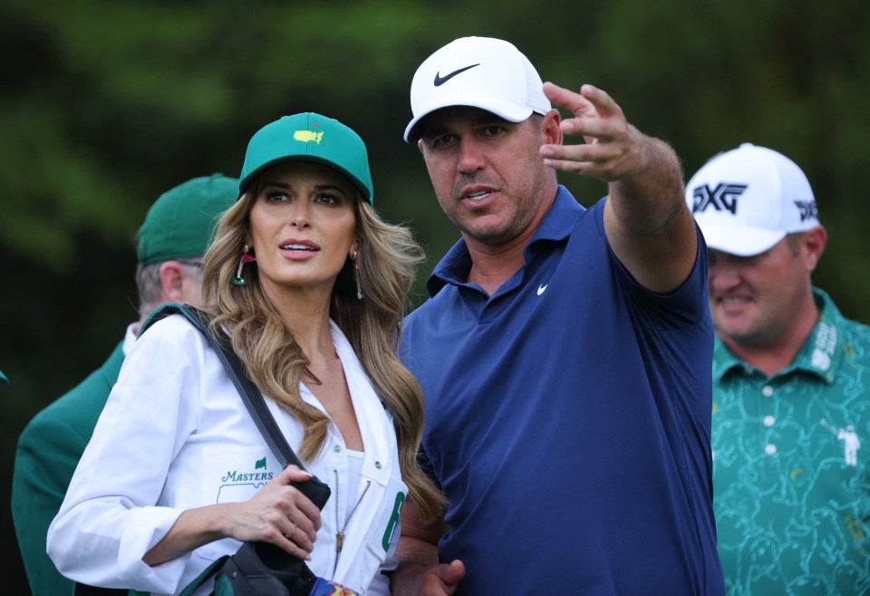Brooks Koepka and Jena Sims at the Masters Tournament.