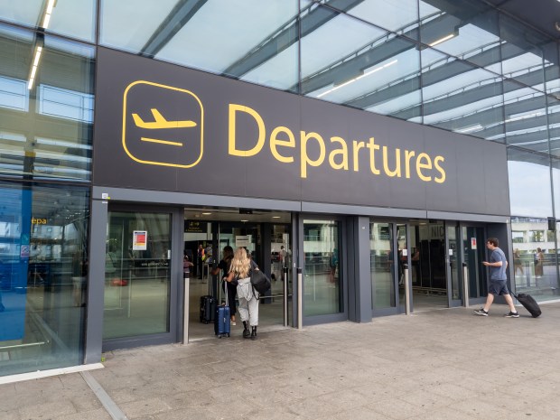 Gatwick Airport departures entrance.