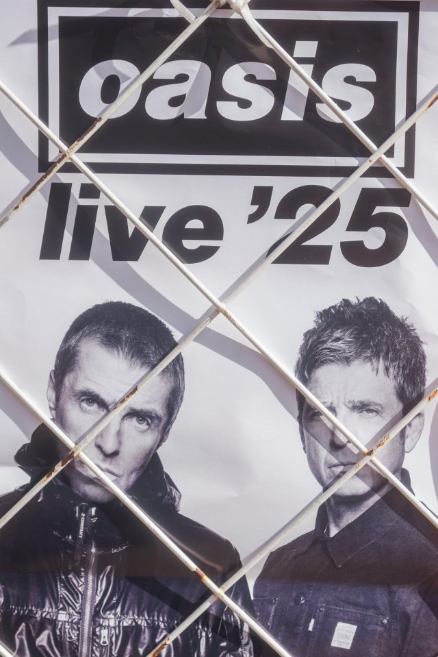 Oasis Live '25 poster featuring Liam and Noel Gallagher.