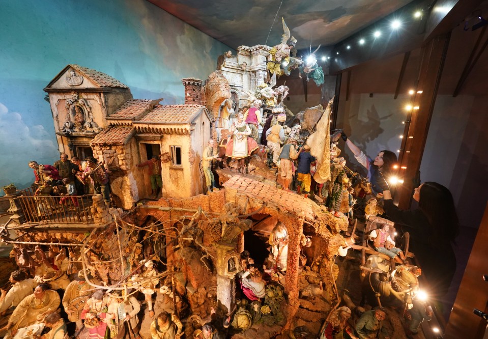 Elaborate 18th-century Neapolitan nativity scene.