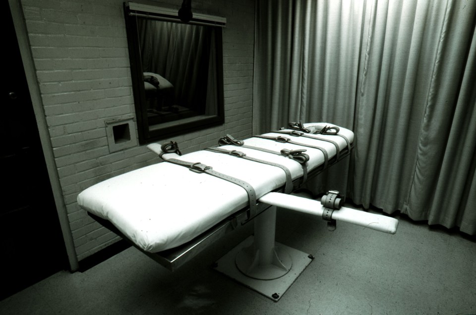 Empty execution bed on Texas death row.