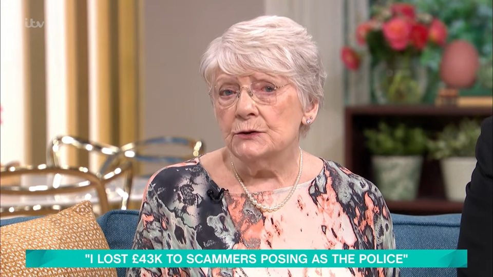 86-year-old woman discussing being scammed out of £43,000.