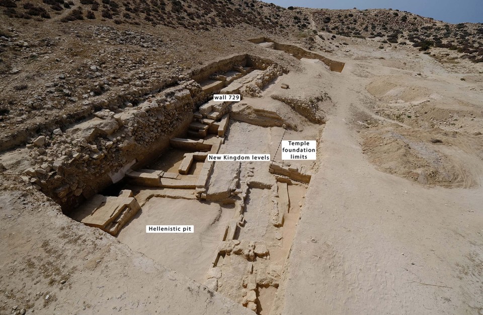 Excavations at Kom el-Nugus in Egypt, showing New Kingdom levels and a Hellenistic pit.