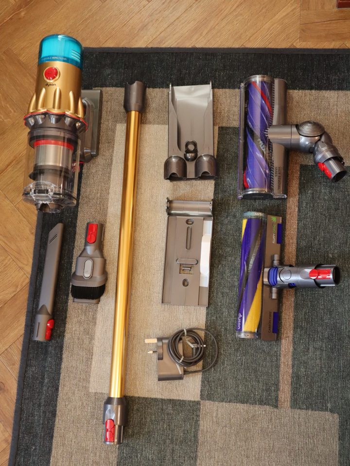 The attachments that come with the Dyson V12 Detect Slim Absolute