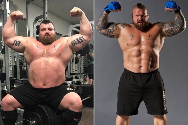 Eddie Hall before and after weight loss.