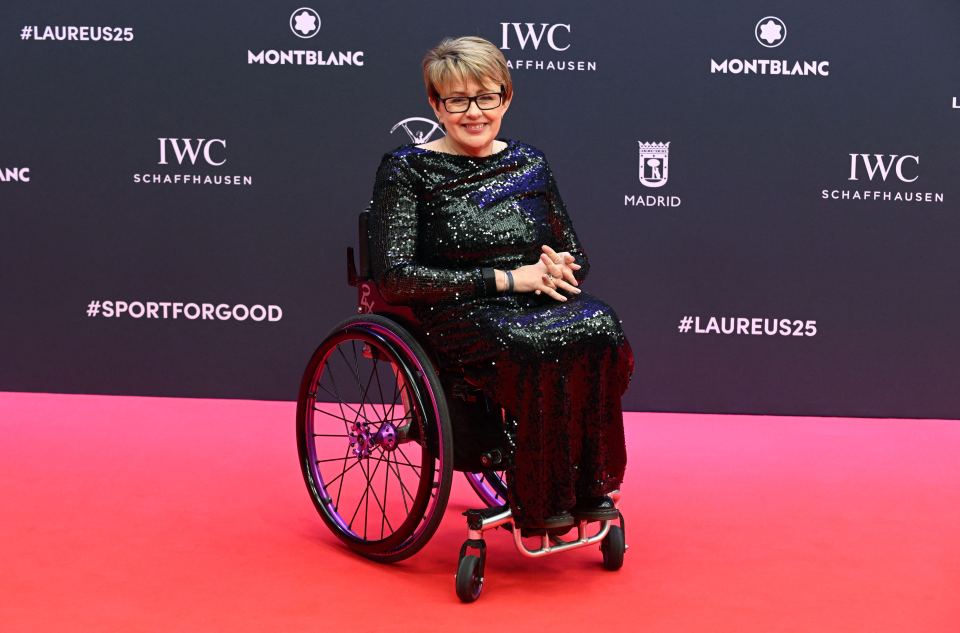 Tanni Grey-Thompson at the Laureus Awards ceremony.
