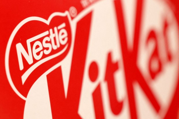 FILE PHOTO: A Nestle KitKat product is displayed on a shelf in a supermarket in Sarajevo, Bosnia and Herzegovina, October 29, 2024. REUTERS/Dado Ruvic/File Photo
