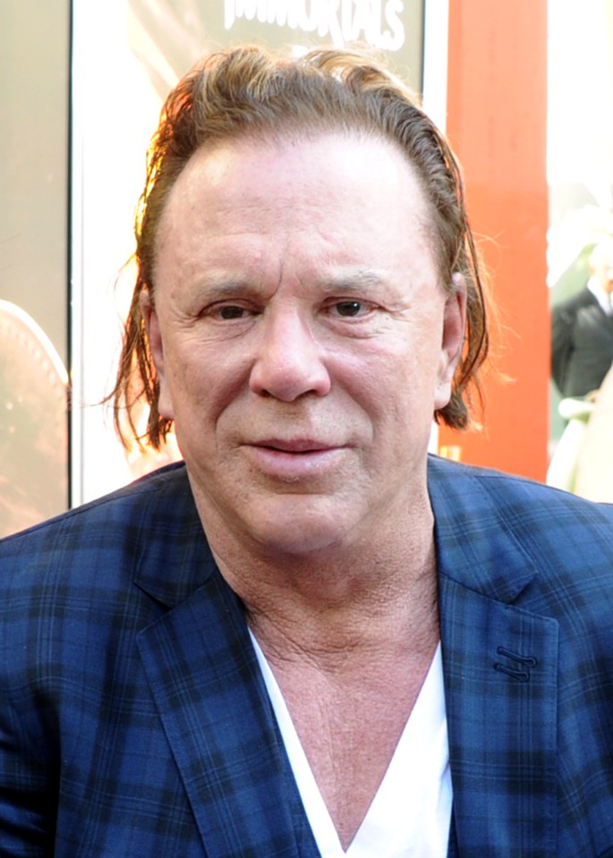 Mickey Rourke at a hand and footprint ceremony.