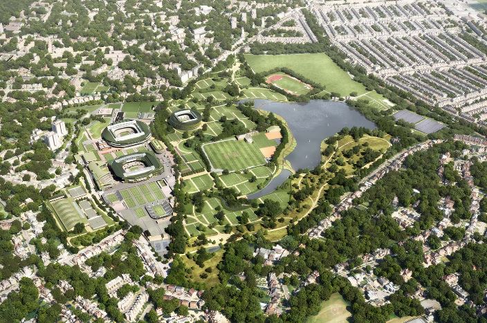 Aerial illustration of the AELTC Wimbledon Park Project.