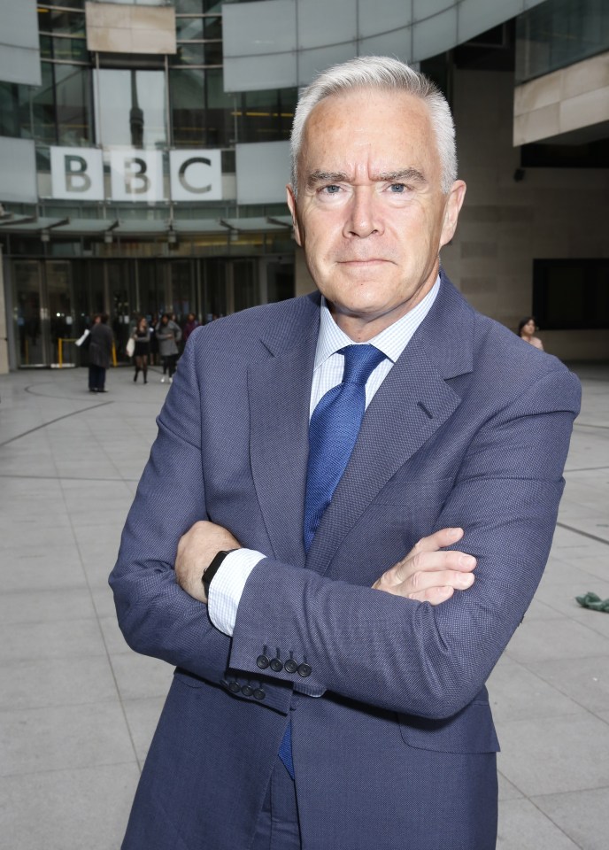 Huw Edwards outside BBC Broadcasting House.