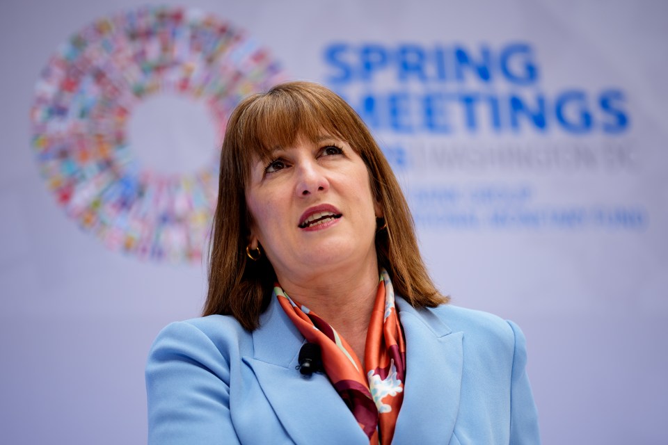 Rachel Reeves, Britain's Chancellor of the Exchequer, speaking at the IMF Spring Meetings.