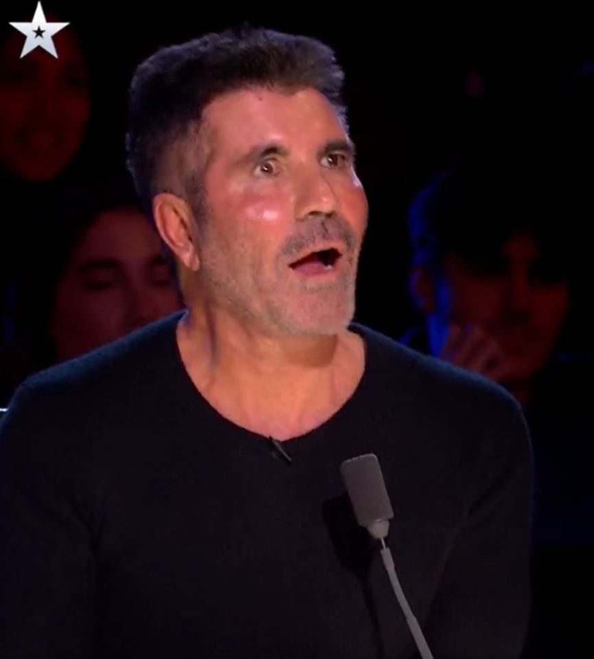 Simon Cowell with a surprised expression on Britain's Got Talent.