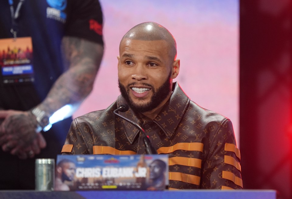 Chris Eubank Jr. at a press conference.