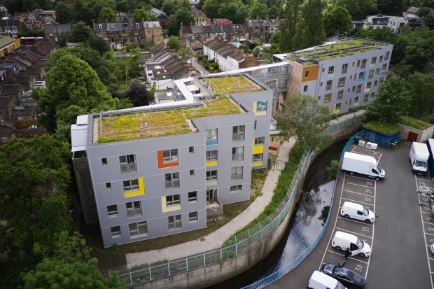 Aerial view of Church Grove CLT in Lewisham, South London.