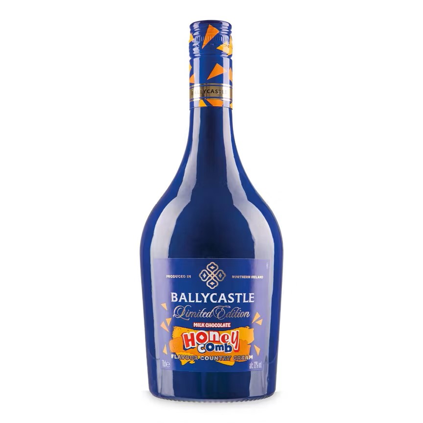 Ballycastle Limited Edition Milk Chocolate Honeycomb Flavour Country Cream liqueur bottle.