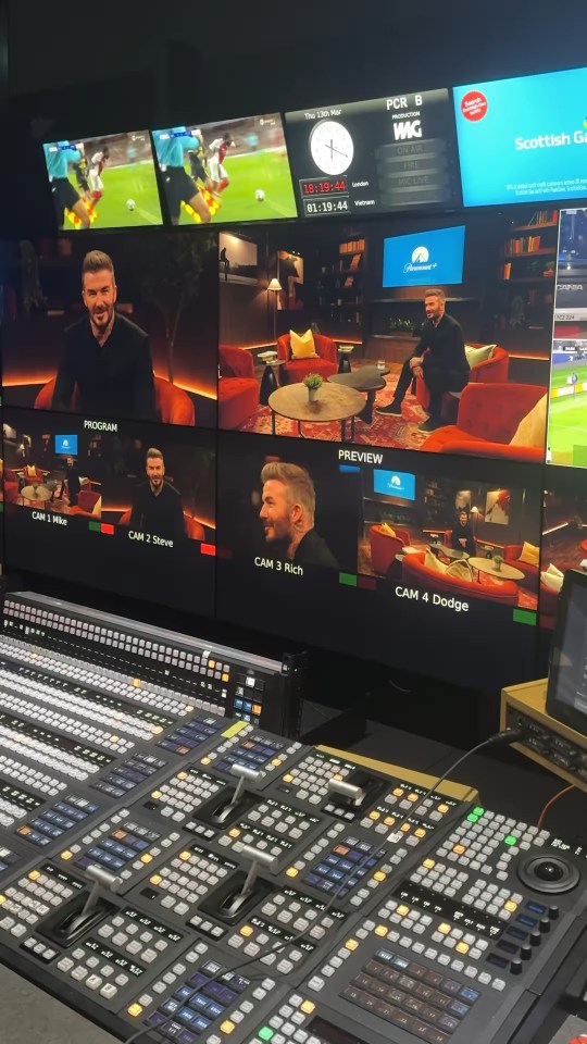 David Beckham launching his new show.