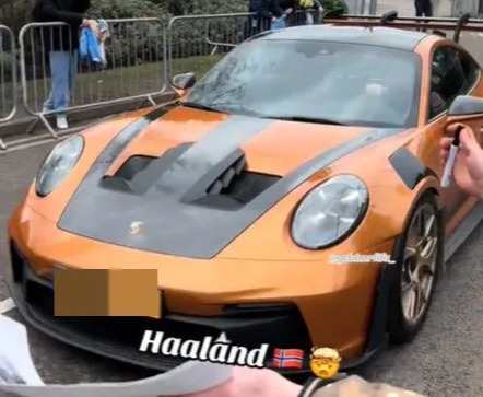 Erling Haaland's orange Porsche.