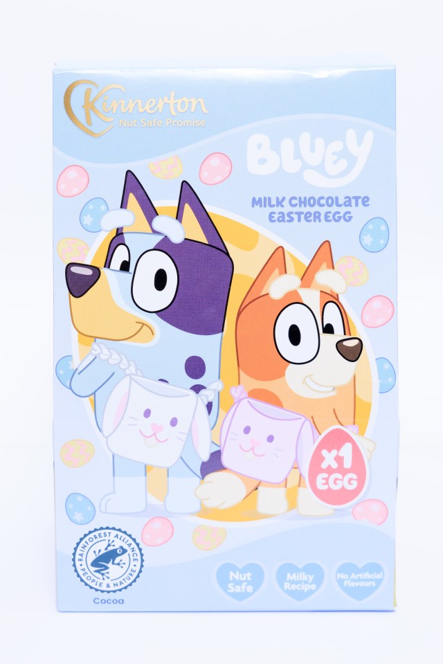 Bluey milk chocolate Easter egg box.