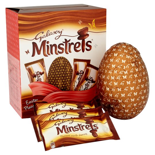 Galaxy Minstrels Easter egg and chocolates.