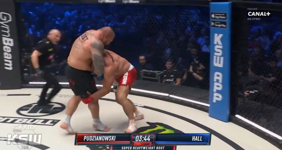 Eddie Hall in a mixed martial arts fight.