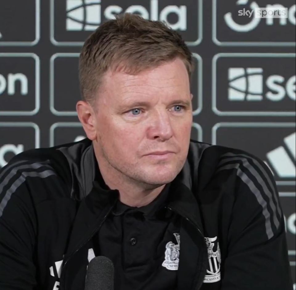 Eddie Howe at a press conference.