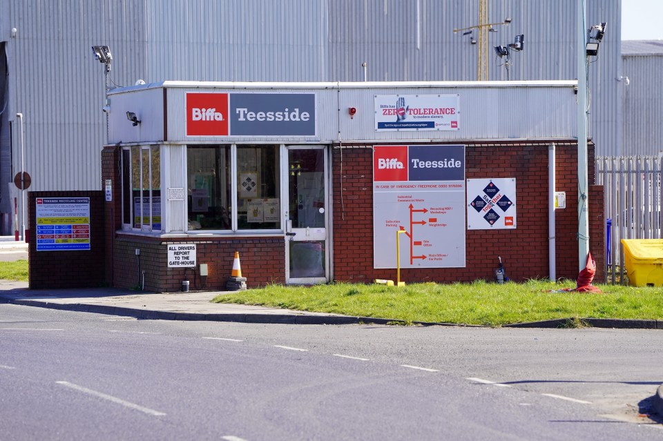 Exterior of Biffa Teesside recycling plant gatehouse.