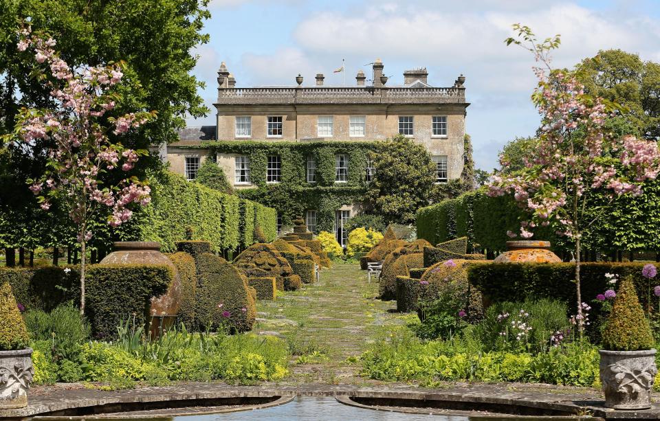 Formal gardens at Highgrove House.