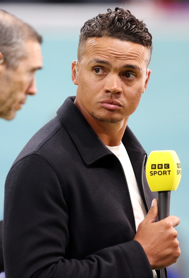 Jermaine Jenas of BBC Sport at the FIFA World Cup.