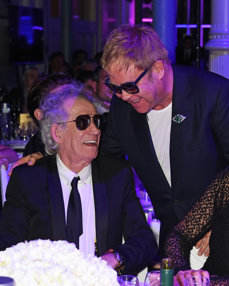 Sir Elton John and Keith Richards at the GQ Men Of The Year Awards.