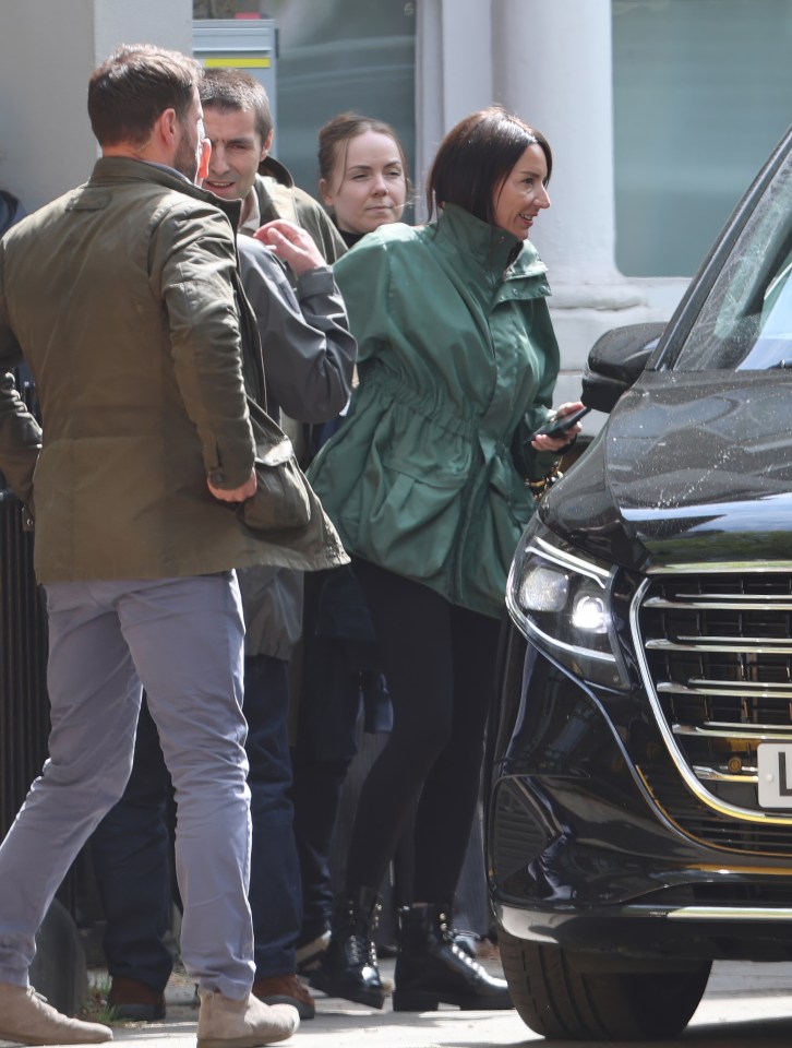 Liam and Noel Gallagher arriving at a location for a film shoot.