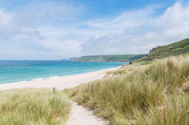Path leading to Sennen Beach in Cornwall.