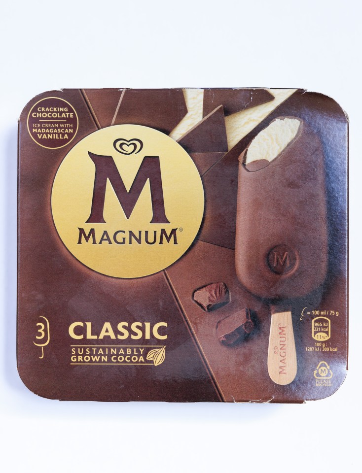 Magnum Classic ice cream box.
