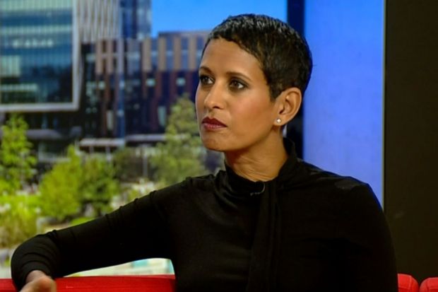 An image collage containing 1 images, Image 1 shows Naga Munchetty on BBC Breakfast
