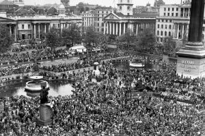  The end of the Second World War sparked huge celebrations across the UK