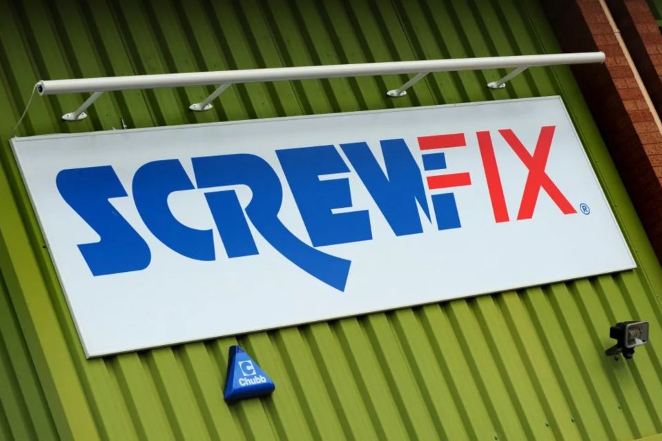 An image collage containing 1 images, Image 1 shows Screwfix store sign