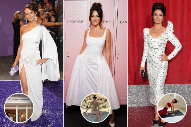 An image collage containing 6 images, Image 1 shows Claire Cooper at the British Soap Awards, Image 2 shows Michelle Keegan at a Lancôme event, Image 3 shows Roxy Shahidi at the British Soap Awards, Image 4 shows Man standing in the doorway of The Doughnut Whisperer shop, Image 5 shows She also has her own swimwear brand called Orfila Bee, Image 6 shows She regularly shares short tutorials on Instagram and YouTube